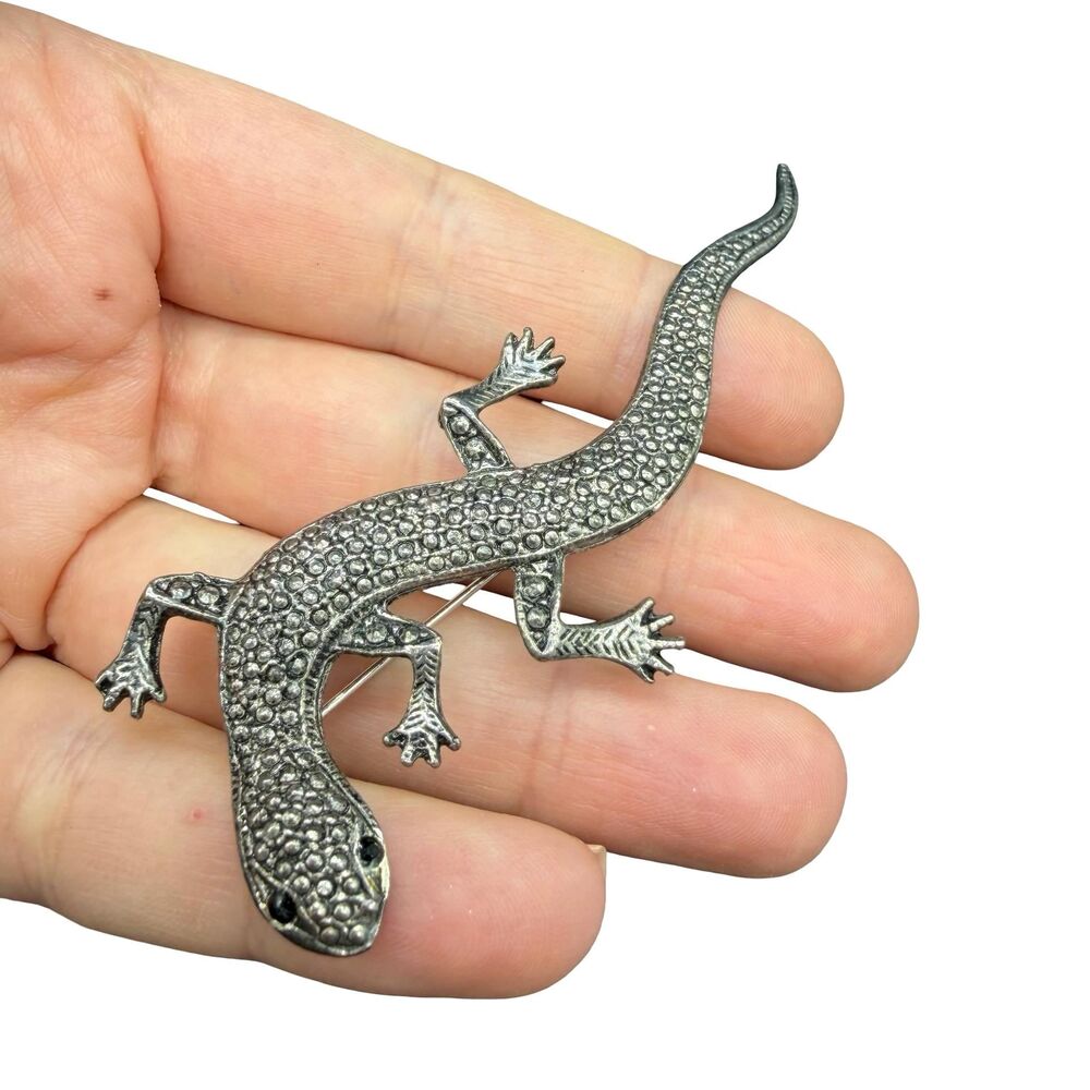 Vintage Jewelry Gecko Brooch Lizard Pin